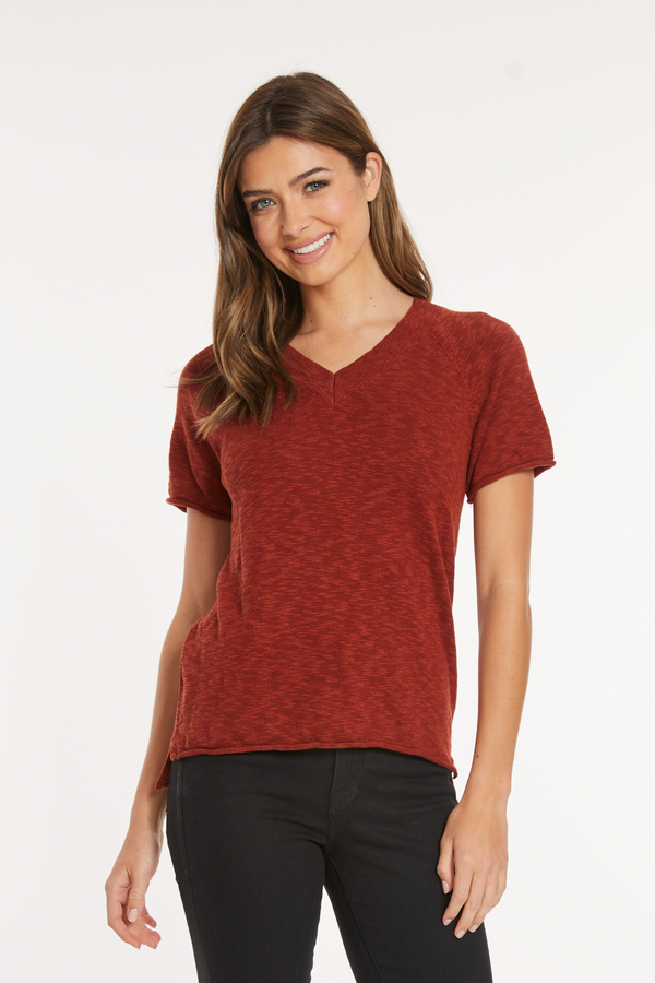 S/S Open V-Neck Sweater