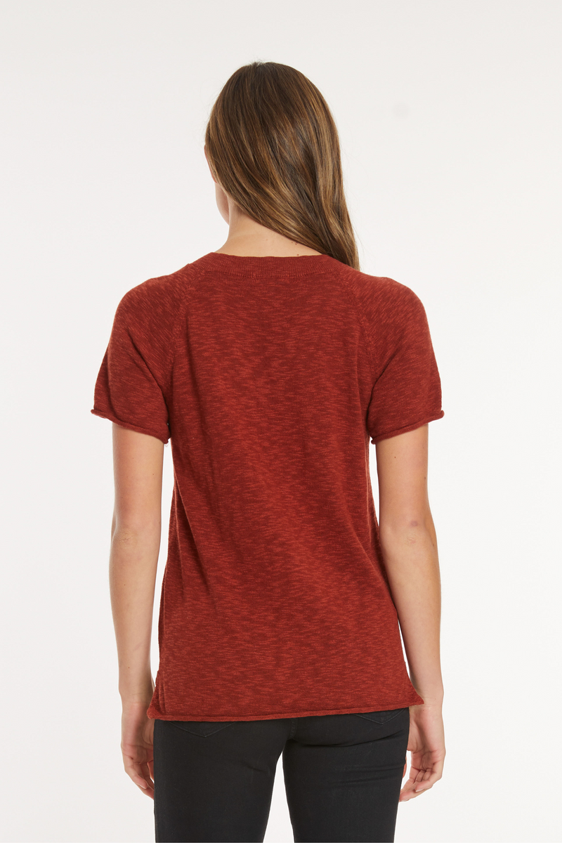 S/S Open V-Neck Sweater