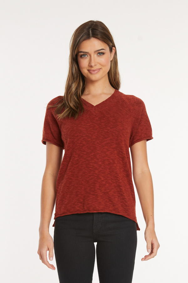 S/S Open V-Neck Sweater