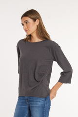 3/4 Sleeve Tunic w/ side gathering detail
