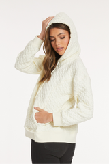 Quilted L/S Oversize Step Hem Hoodie