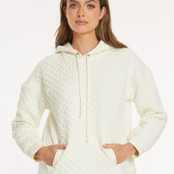 (取寄) モッドオードック レディース ロング スリーブ オーバーサイズ ステップ ヘム ブーディ Mod-o-doc women Quilte, Long Sleeve Oversized Step Hem Hoodie Ivory Quilted L/S Oversize Step Hem Hoodie – mododoc Los Angeles