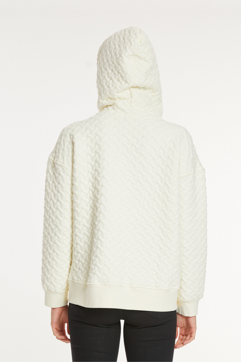 Quilted L/S Oversize Step Hem Hoodie