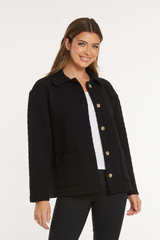 Quilted L/S Cardigan w/ button