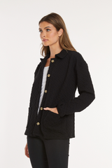 Quilted L/S Cardigan w/ button