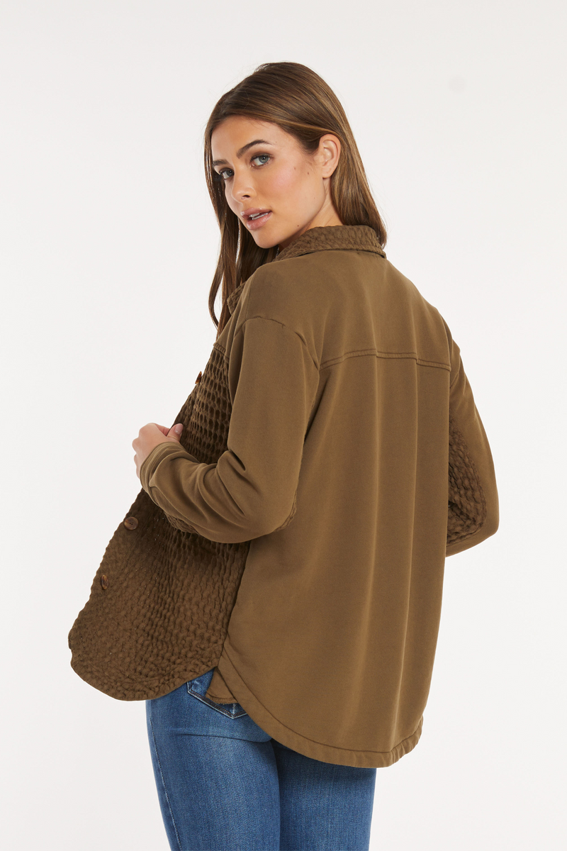 L/S Mix Media Oversize Shirt