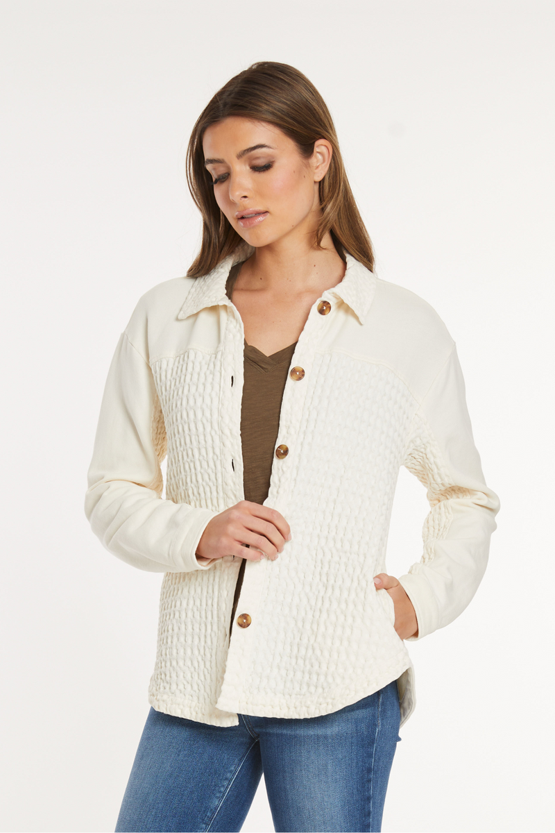 L/S Mix Media Oversize Shirt