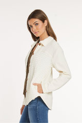 L/S Mix Media Oversize Shirt