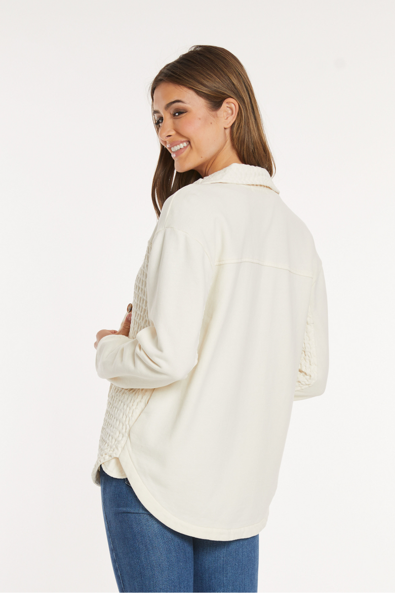 L/S Mix Media Oversize Shirt
