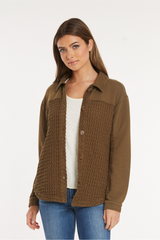 L/S Mix Media Oversize Shirt