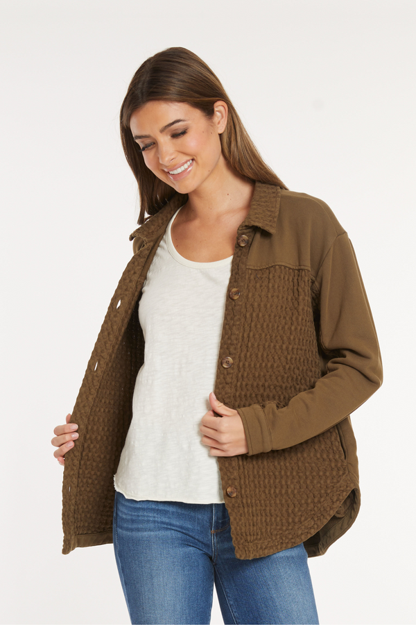 L/S Mix Media Oversize Shirt