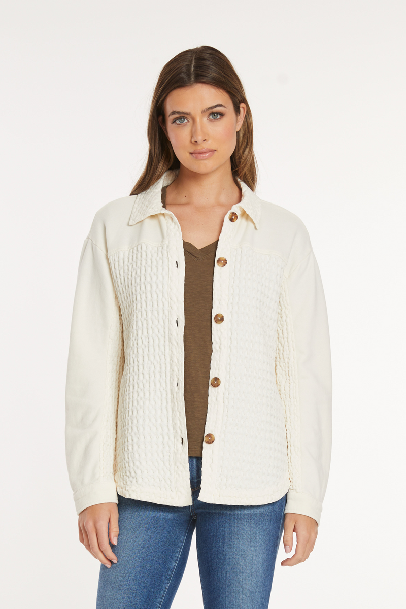 L/S Mix Media Oversize Shirt