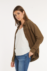 L/S Mix Media Oversize Shirt
