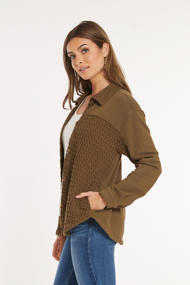 L/S Mix Media Oversize Shirt