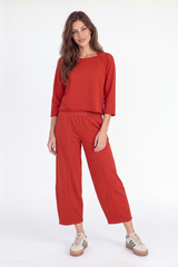 3/4 Sleeve Open Neck Swing Top