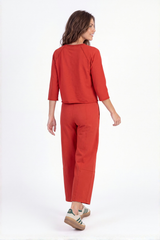 3/4 Sleeve Open Neck Swing Top