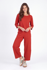 3/4 Sleeve Open Neck Swing Top