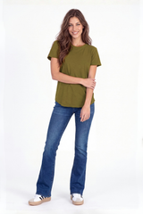 Crew Neck Tee w/ curve hem