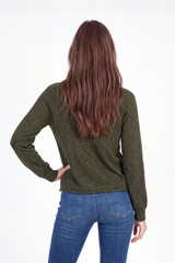 L/S Open V-Neck Sweater