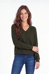 L/S Open V-Neck Sweater