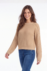 L/S Crew Cable Sleeves Sweater