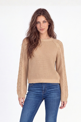 L/S Crew Cable Sleeves Sweater