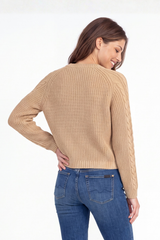 L/S Crew Cable Sleeves Sweater