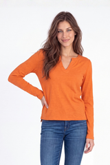 L/S Split Mandarin Tee