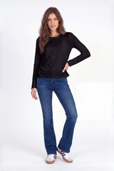 L/S Side Gather Slim Tee