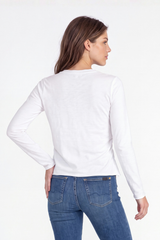L/S Side Gather Slim Tee