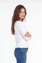 L/S Side Gather Slim Tee