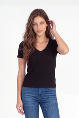 S/S V-Neck Rib