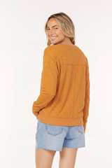 L/S Open V-neck Crop Top