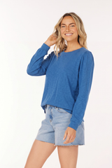 L/S Shirred Crew Top