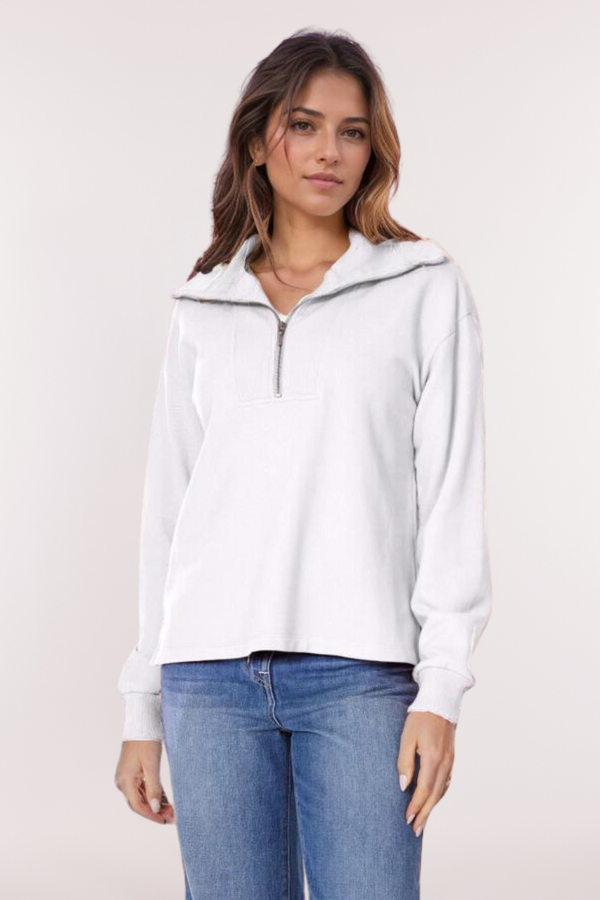 L/S Half Zip Oversize Sweatshirt