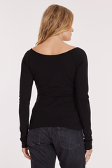 L/S Open V Fitted Top