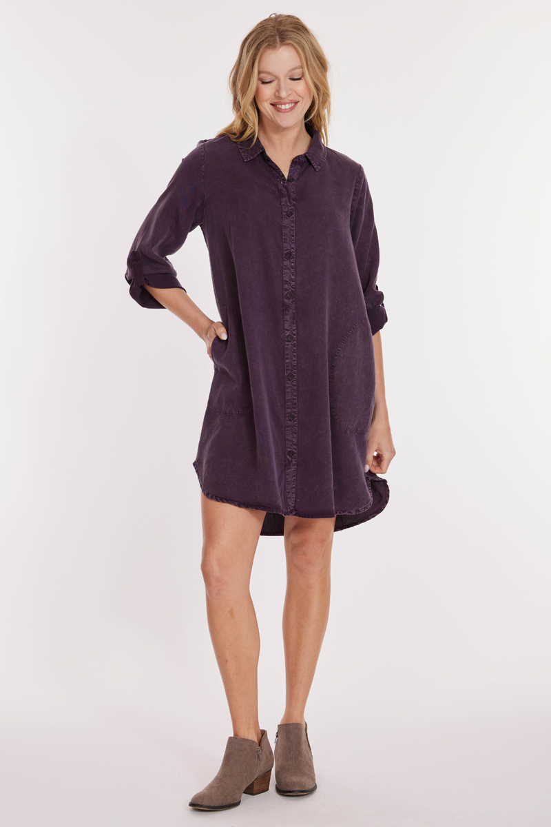 ROLL-UP L/S SHIRT DRESS