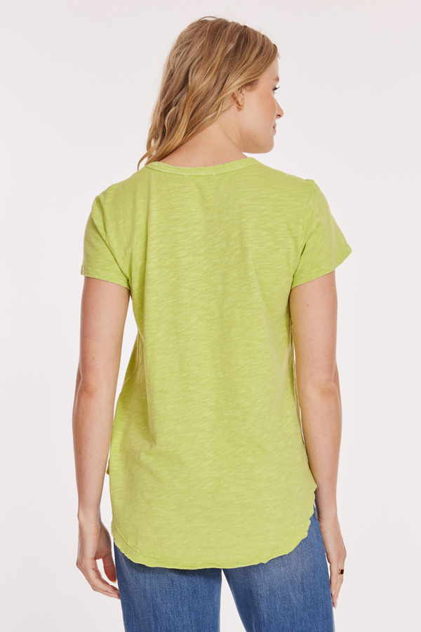 V-Neck Tee w/ Curve Hem