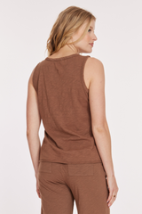 Split Neck Henley Slim Tank