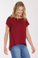 Uneven Hem S/S Dolman Top