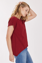 Uneven Hem S/S Dolman Top