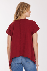 Uneven Hem S/S Dolman Top