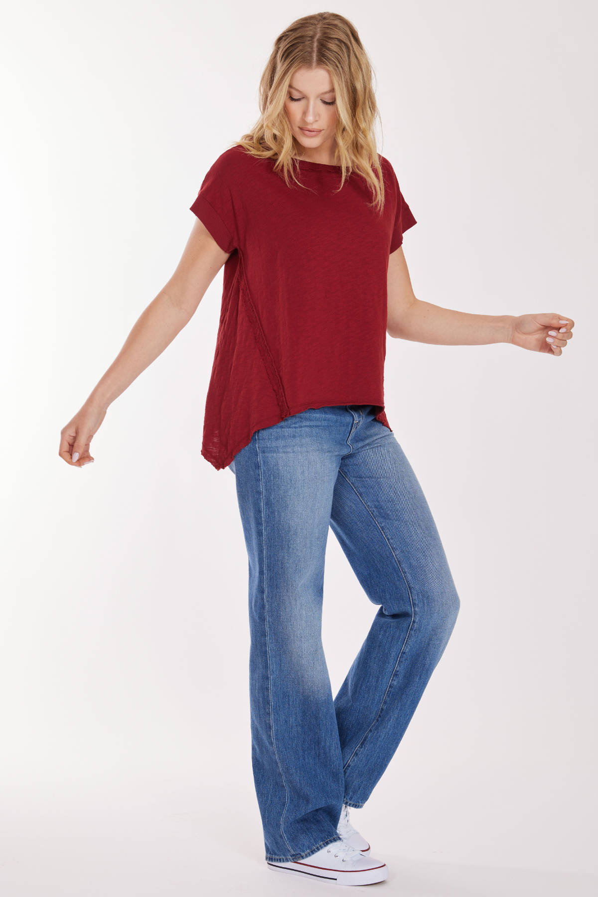 Uneven Hem S/S Dolman Top – mododoc Los Angeles