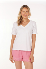 Half Sleeve V-Neck Easy Tee
