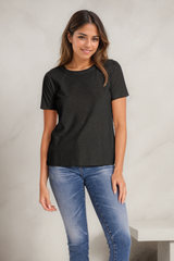 Cap Sleeve Open Crew Slim Tee