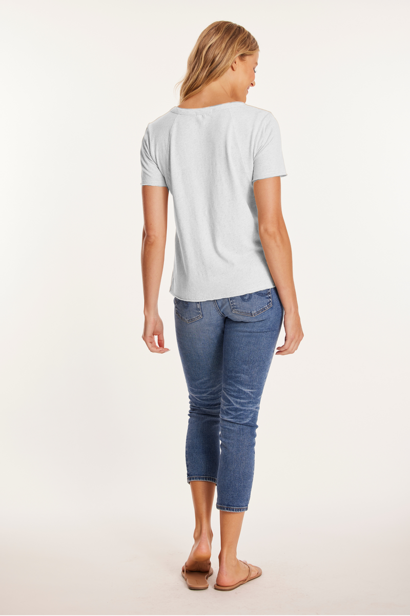 Cap Sleeve Open Crew Slim Tee