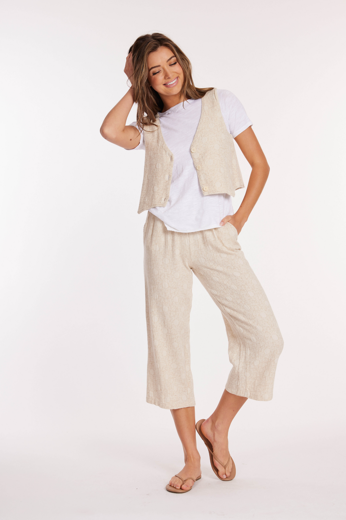 取寄) モッドオードック レディース リブド ウェスト ミディ パンツ