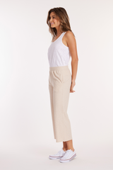 Cropped Easy Fit Drawstring Pants