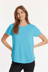 Crew Neck Tee w/ Curve Hem