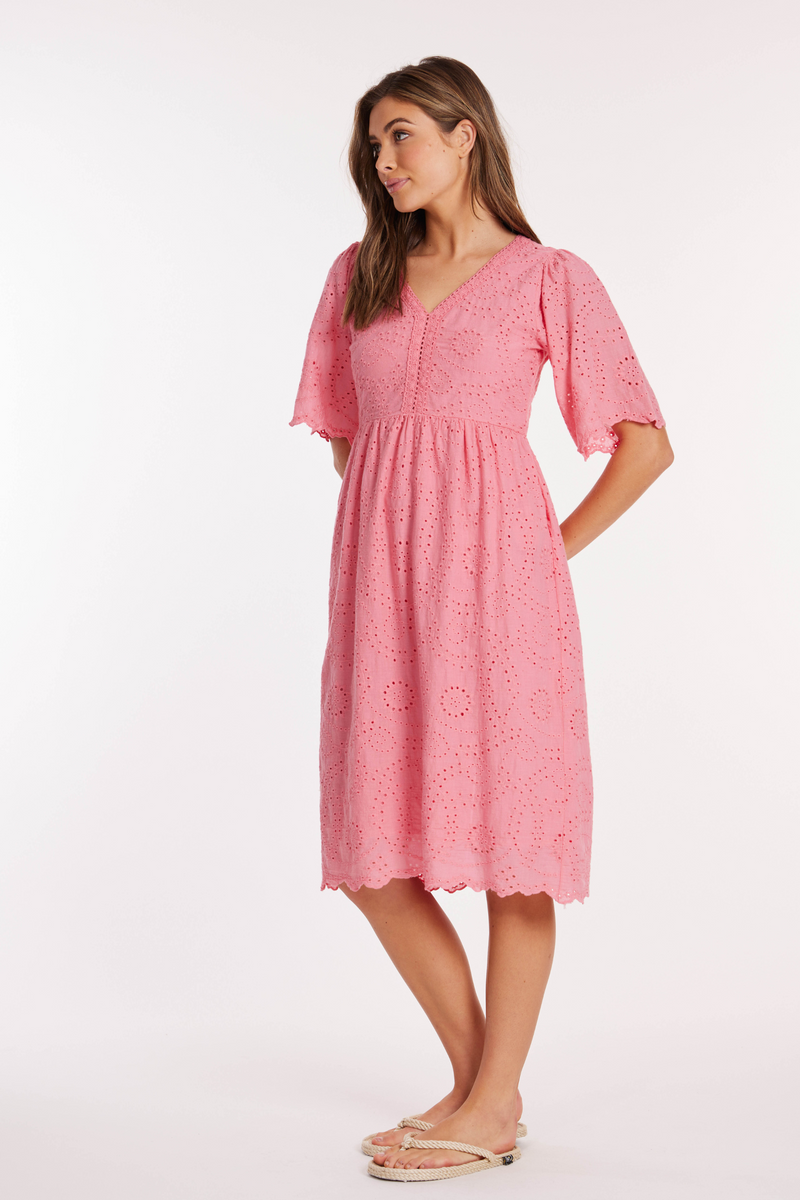 Flowy Elbow Sleeves Midi Lace Dress mododoc Los Angeles Flowy Elbow Sleeves Midi Lace Dress mododoc Los Angeles